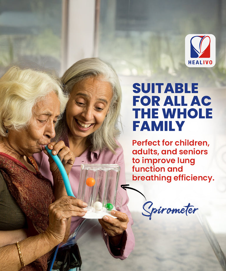 LIFELINE Respirometer 3 Ball Lung Exerciser Respiratory Exerciser Spirometer