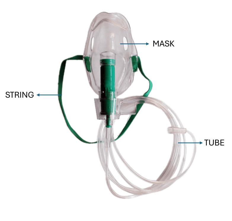 Oxygen Mask with Tube & Comfortable Strap for Adult
