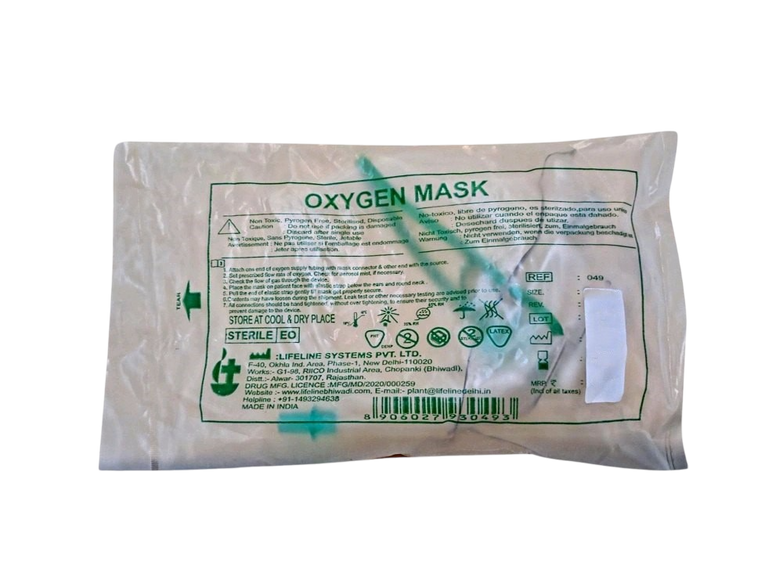 Oxygen Mask with Tube & Comfortable Strap for Adult