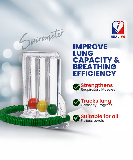 LIFELINE Respirometer 3 Ball Lung Exerciser Respiratory Exerciser Spirometer