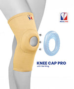 Knee Cap Open Patella with Gel Ring for Pain Relief, Knee Support, Gym, Sports & Workout, Compression for Exercise, Running, Cycling for Men and Women (S)