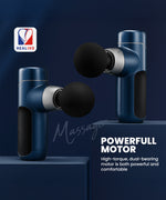 Gun Massager M1, Deep Tissue Pain Relief Device With 4 Massage Heads, Dual Bearing Motor, 2000mAh Battery, 12mm Amplitude for Muscle Recovery for Men and Women - Gym, Home and Office