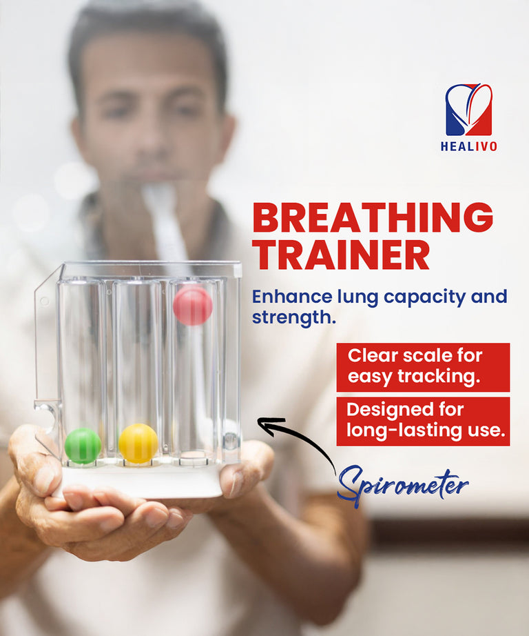 LIFELINE Respirometer 3 Ball Lung Exerciser Respiratory Exerciser Spirometer