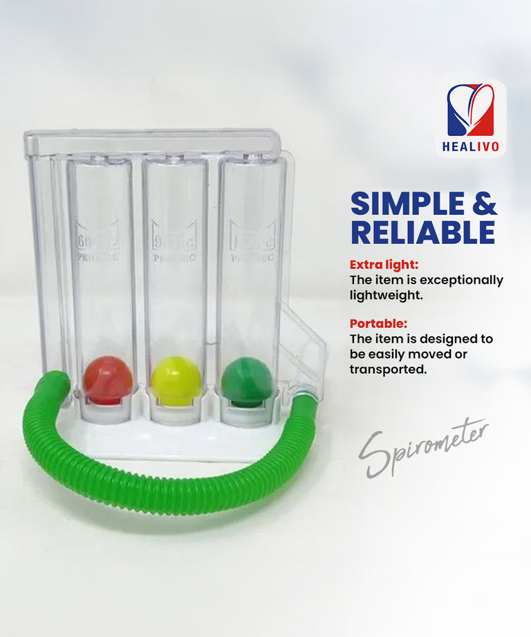 LIFELINE Respirometer 3 Ball Lung Exerciser Respiratory Exerciser Spirometer