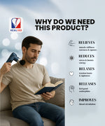 Gun Massager M1, Deep Tissue Pain Relief Device With 4 Massage Heads, Dual Bearing Motor, 2000mAh Battery, 12mm Amplitude for Muscle Recovery for Men and Women - Gym, Home and Office