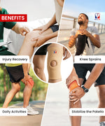Knee Cap Open Patella with Gel Ring for Pain Relief, Knee Support, Gym, Sports & Workout, Compression for Exercise, Running, Cycling for Men and Women (S)