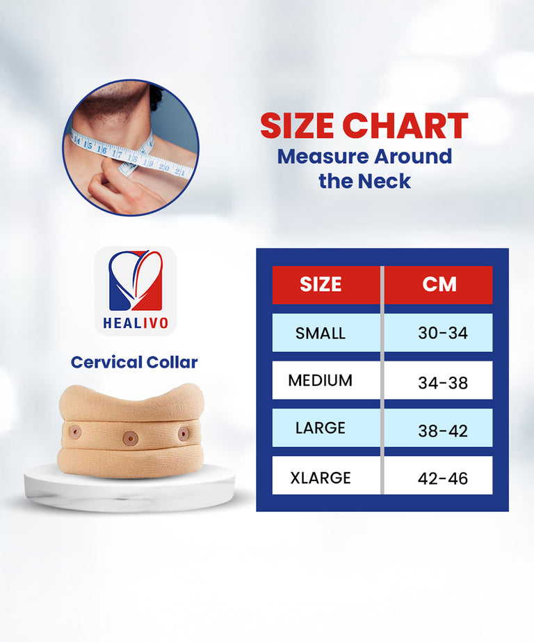 HEALIVO Cervical Collar, for Neck Support & Pain Relief | for Post-Surgery, Injury & Arthritis | Soft Foam, Comfortable & Durable for Men & Women